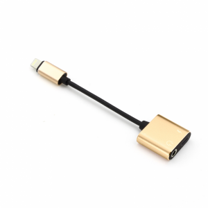 Adapter za slusalice i punjenje IP-13 iPhone lightning zlatni